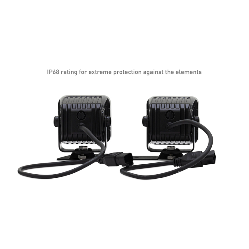 Ford Bronco Light Pods - A-Pillar Ditch - Borne Off-Road - 3x3 Flood Beam, 4-piece Upfit - `21-`27